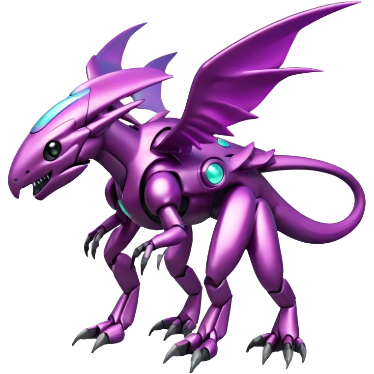 Futuristic Cool Cute Edgy Shiny Legendary Digimon-Genesect-Palkia-hybrid full body emoji