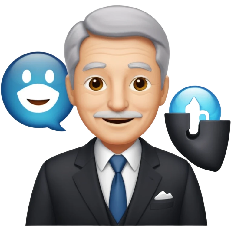 happy old boss in his office emoji