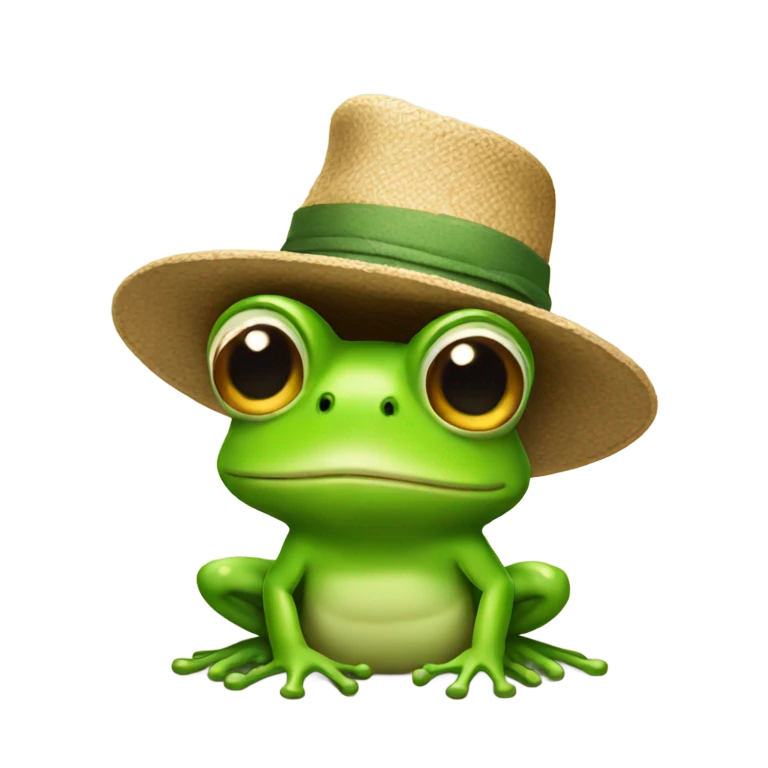 Frog wearing a hat emoji