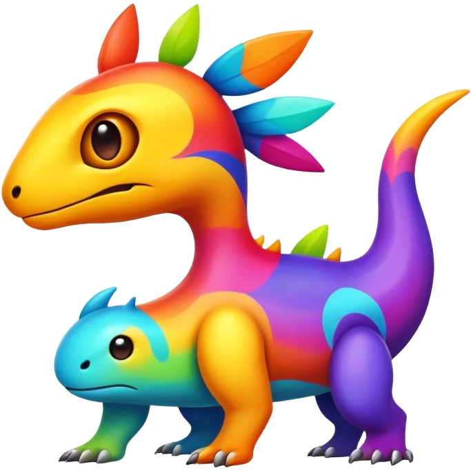 colorful vibrant Fakémon-creature with random markings emoji