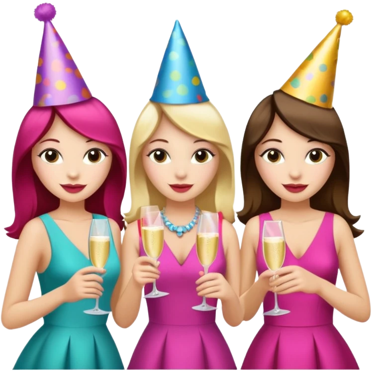 group of girls ready for a bacheloret party emoji