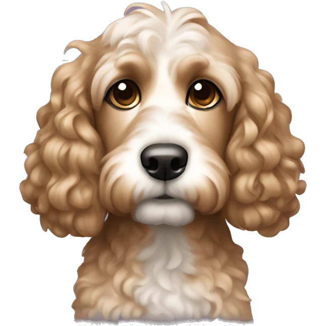 cockapoo with light brown hair and wavy hair emoji