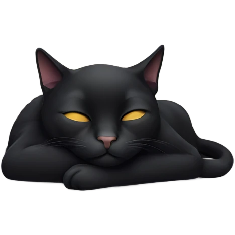 black cat sleeping  emoji