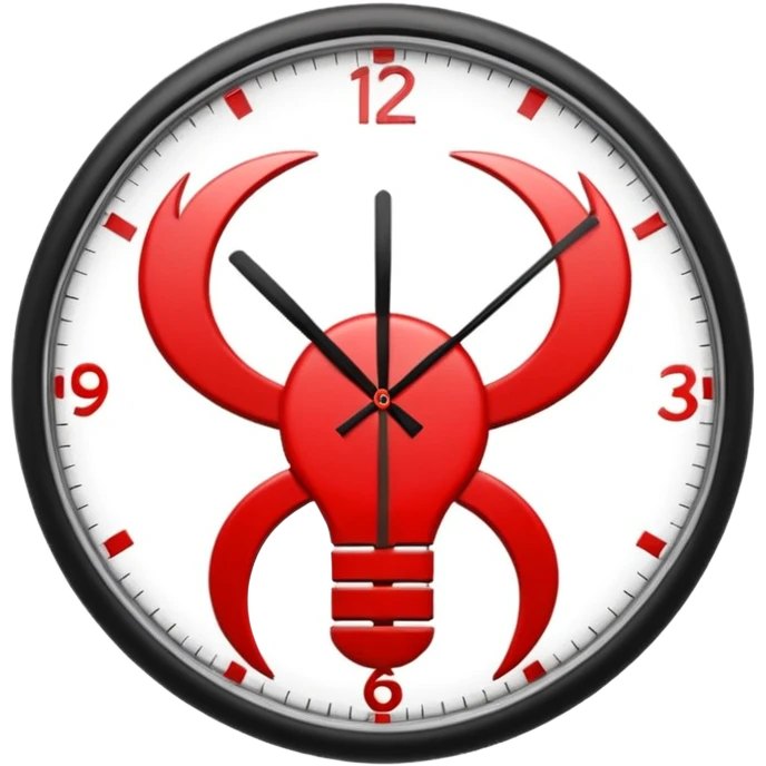 reloj con simbolo de interrogacion en color rojo emoji