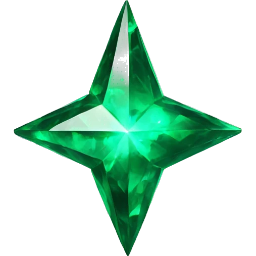 3D medium sized emerald star emoji