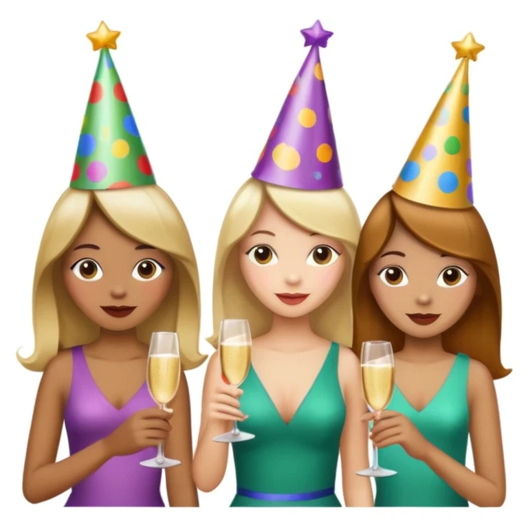 girls celebrating  emoji