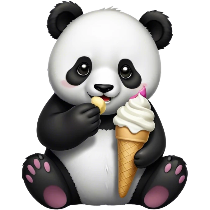 Panda eating ice cream emoji