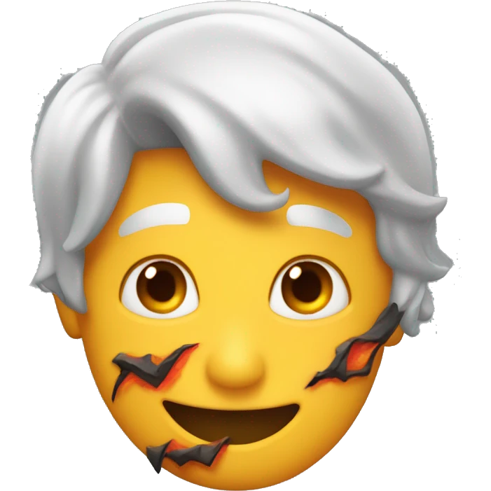 Una cara sonriendo rodeado de fuego emoji