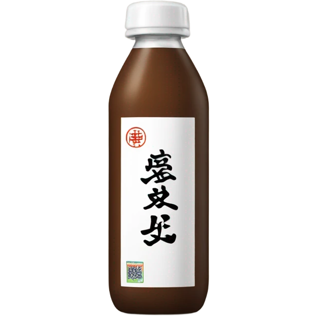 slim and tall brown oil cleanser bottle with white chinese label and white pump emoji