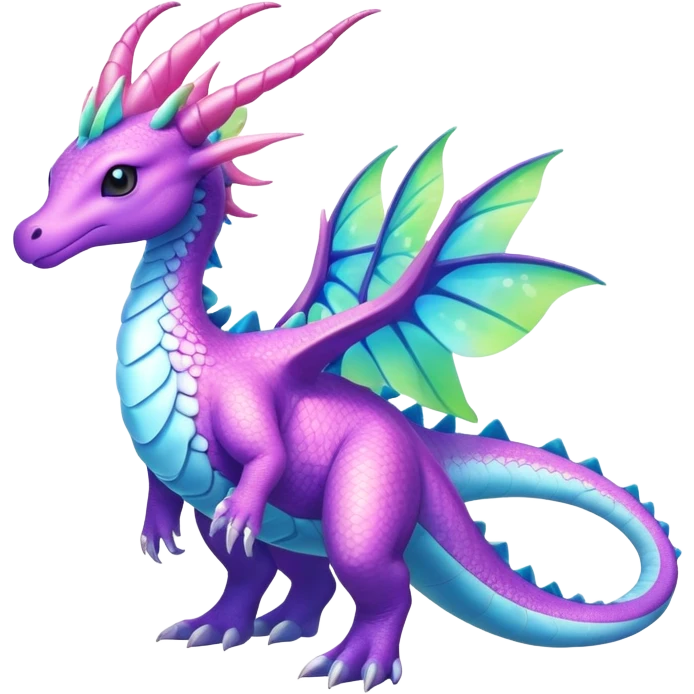 Exotic Rare Shiny Epic Ethereal Meganium-Amaura-Aurorus-Dragonair-hybrid, full body emoji