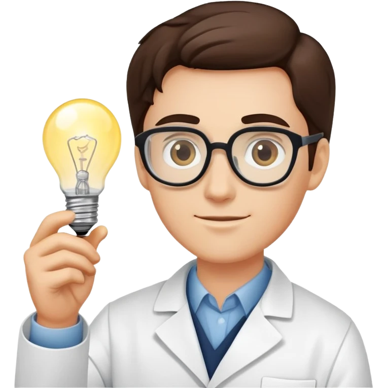 scientist holding a light bulb emoji