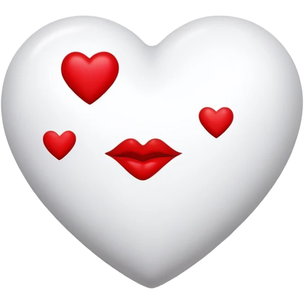 white heart with red kisses  emoji