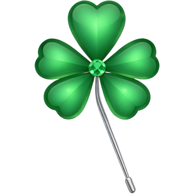 Green clover hair pin emoji
