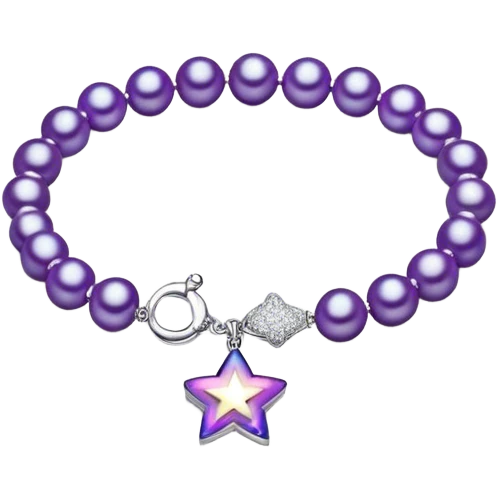 large bright purple Pearl braclet with mini star in middle emoji