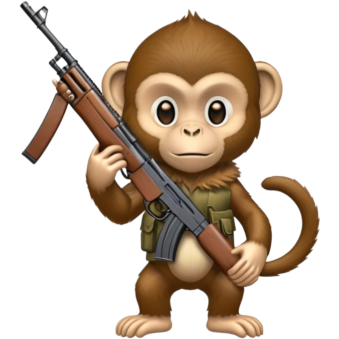 A monkey with an ak-47 emoji