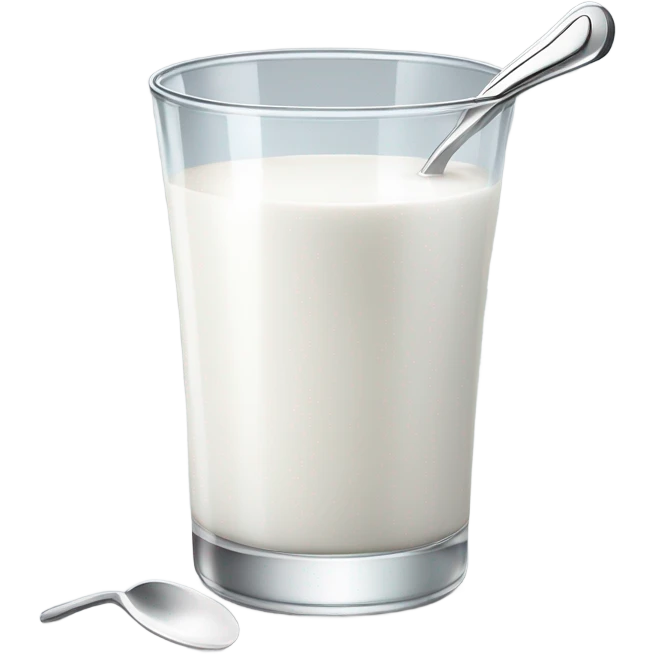 Milk at glass and spoon emoji