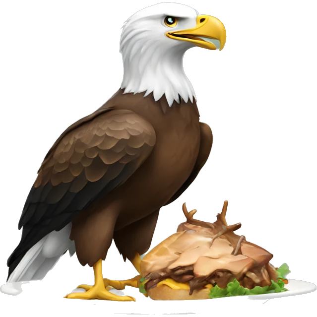 bald eagle eating a deer emoji