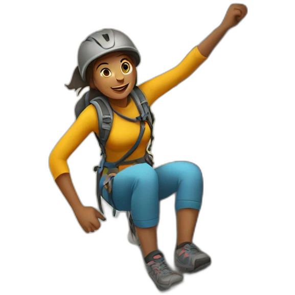 Women climbing mountains emoji