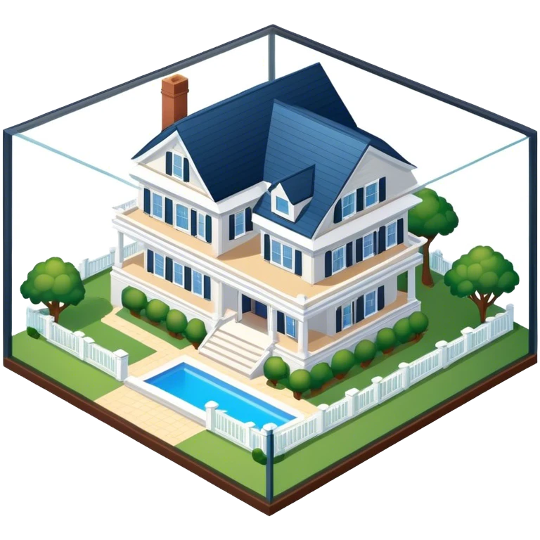 Isometric hamptons mansion emoji