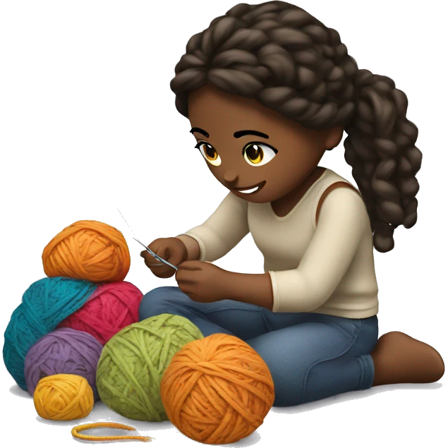 a girl crocheting  emoji
