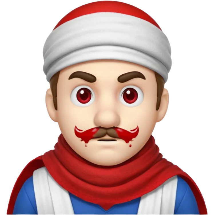 mario blood scarf on his face emoji