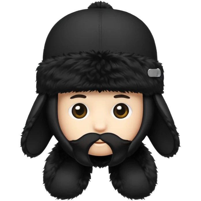 A blank Black ushanka hat emoji