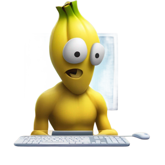 Fortnite Peely watching youtube emoji