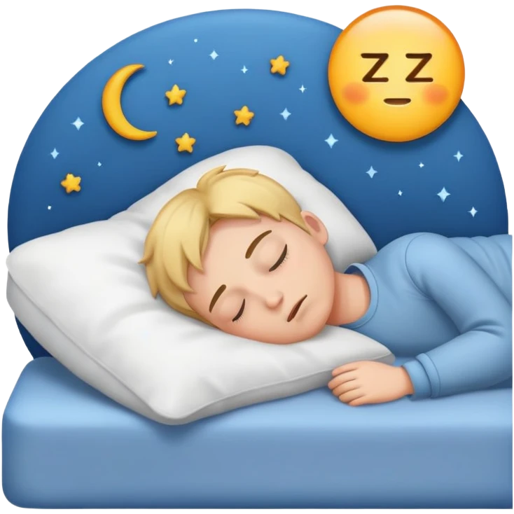boy sleeping with ZZZ symbols above his head emoji