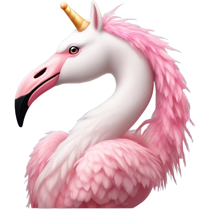 Flamingo riding a unicorn  emoji