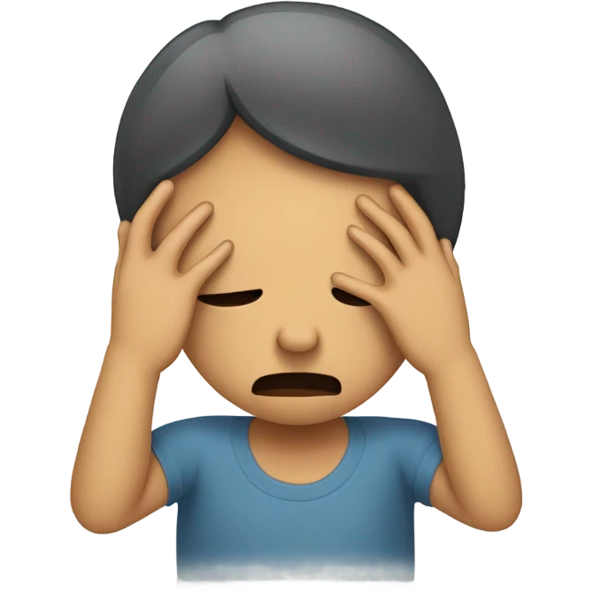 Cover face in shame emoji