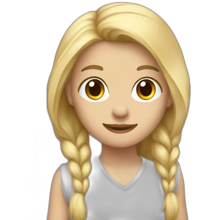Blond Girl Artist wear purple climber emoji