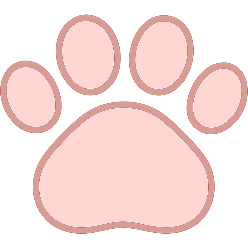 a cute and friendly pink paw print emoji, remove face emoji