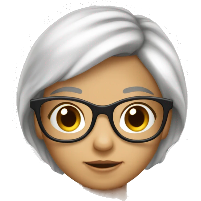 Niña de 2 años piel blanca y pelo café y lentes emoji