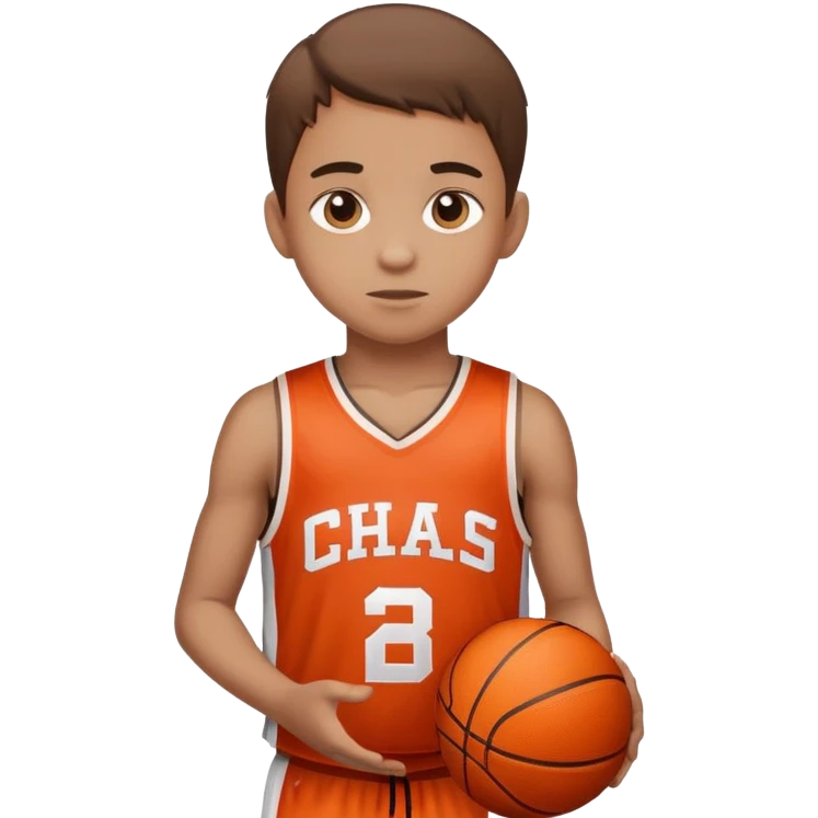 Kid in a basketball jersey emoji