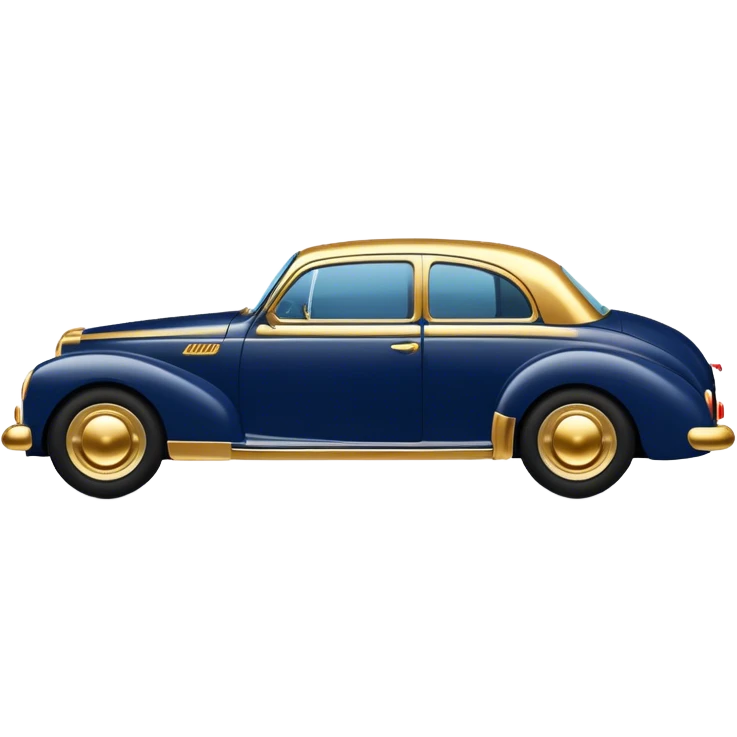 Navy blue car with gold accents  emoji