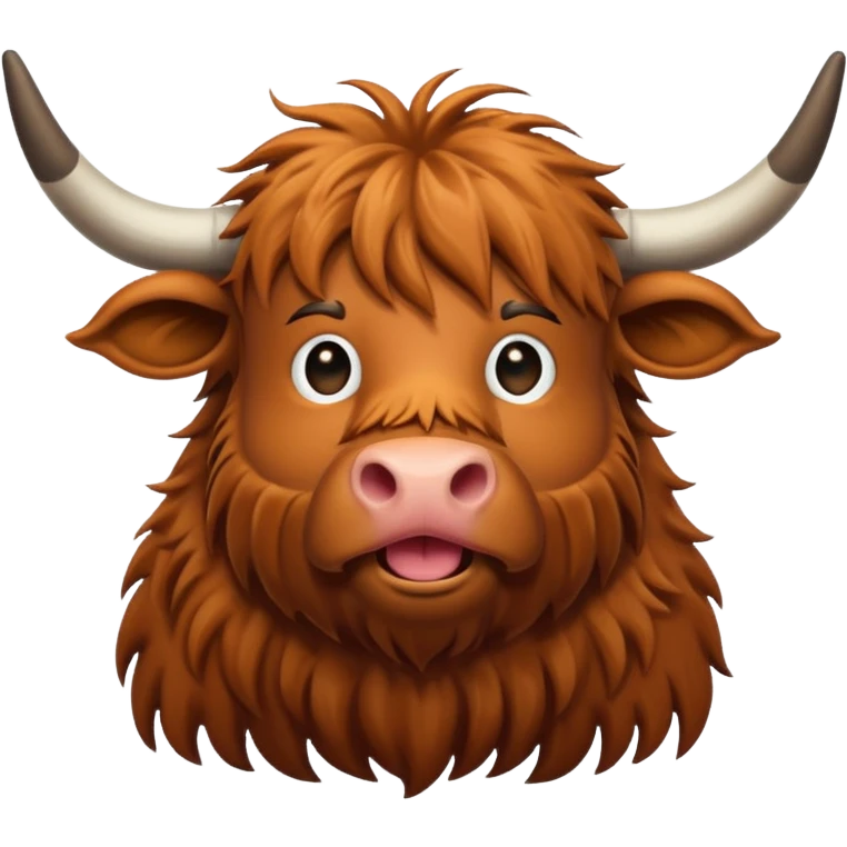 Highland cow being silly emoji