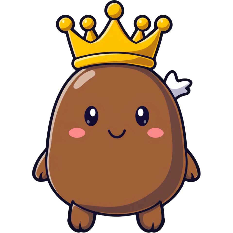cute poop king with crown emoji