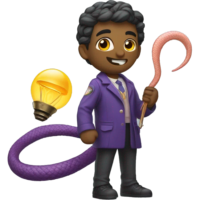 Lâmpada mágica e uma cobra emoji