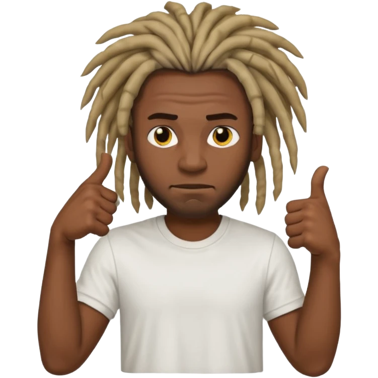Thumbs down black skinned guys with dreads with his thumbs pointing down emoji