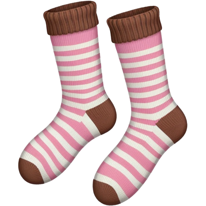 Soft pink and brown socks emoji
