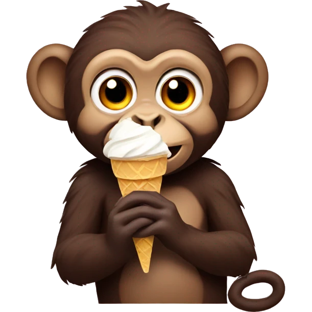 Monkey eating ice cream emoji