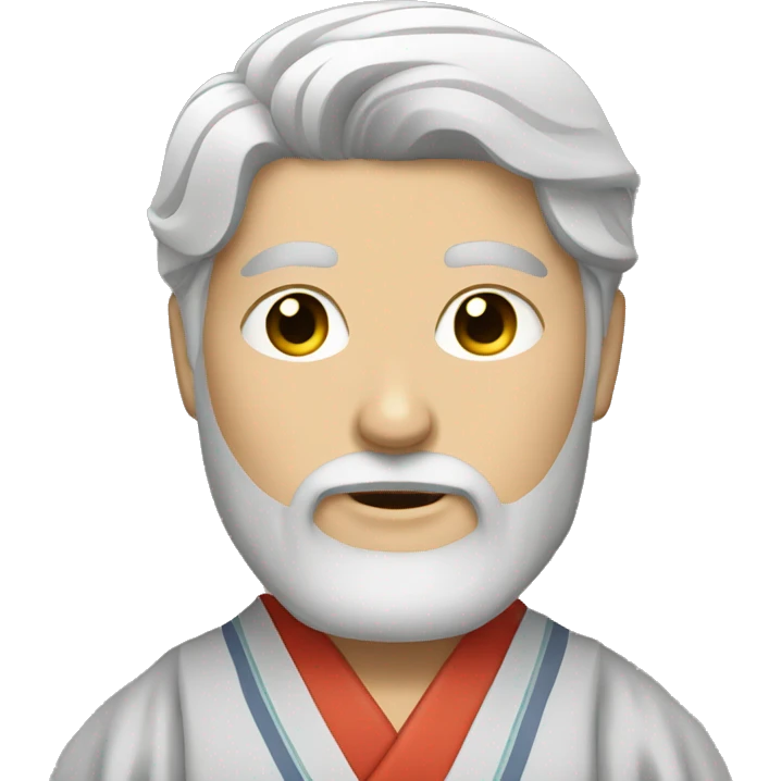 bearded white man with female kimono emoji