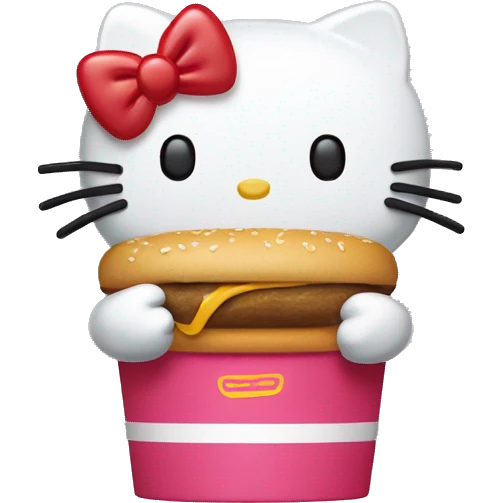 Hello kitty eating mcdonald’s  emoji