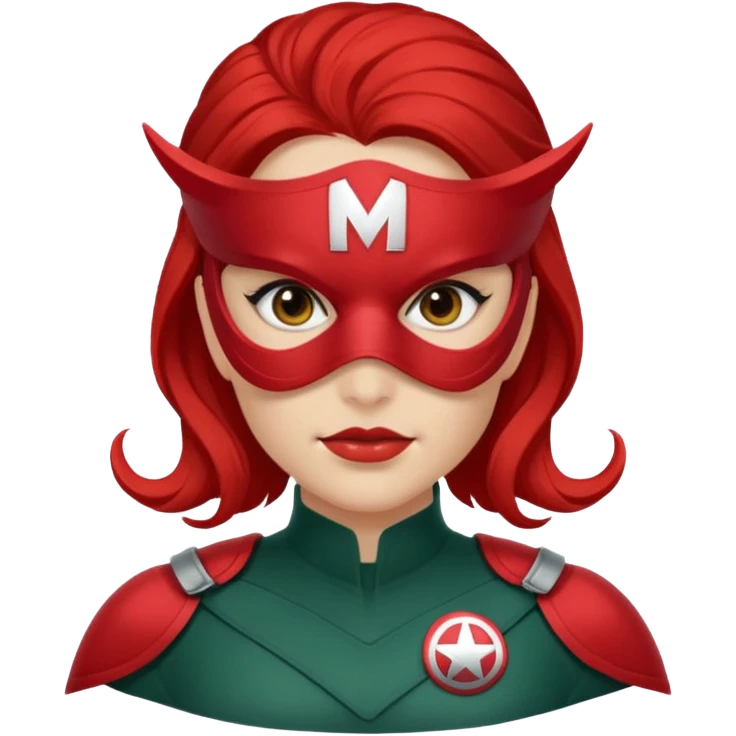 woman wearing Hydra Marvel mask and uniform emoji