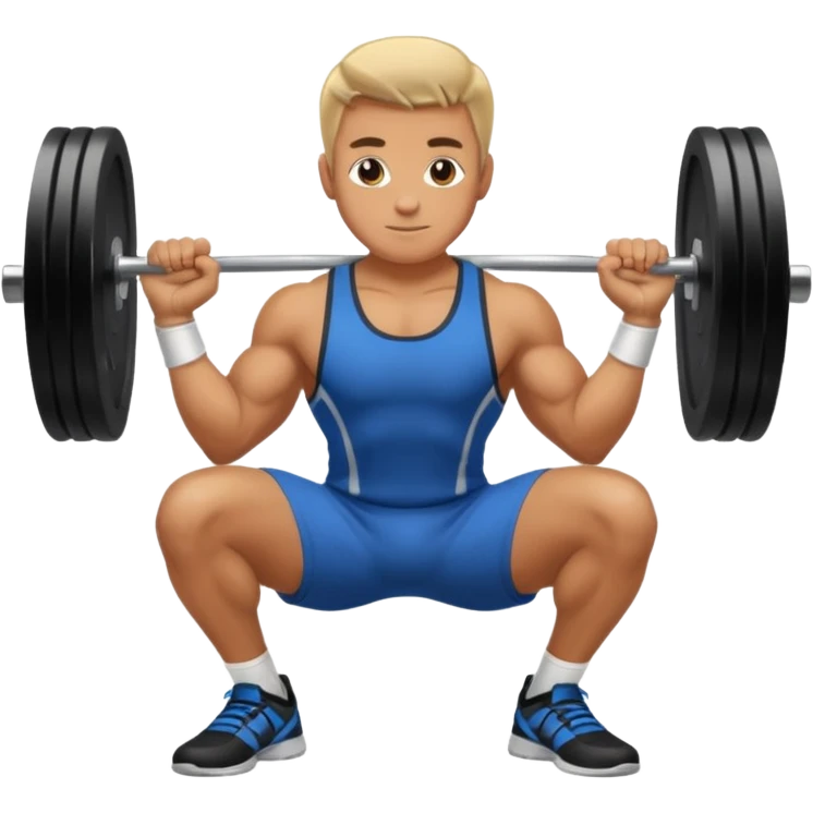 male goblet squat in gym emoji