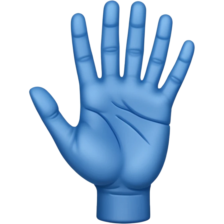 a blue hand emoji