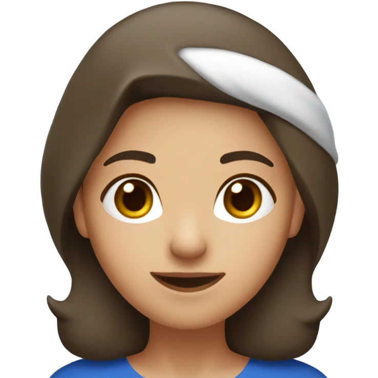 olive-girl-dark brown hair- dark brown-eyes-wearing-santa-hat-blue clothes emoji