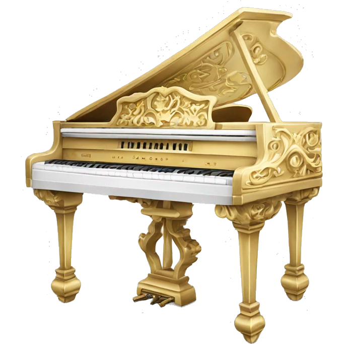 White and gold rococo piano emoji