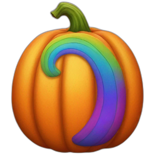 Rainbow pumpkin emoji