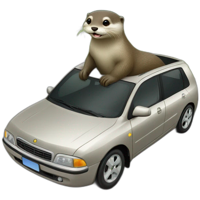 Loutre sur voiture emoji